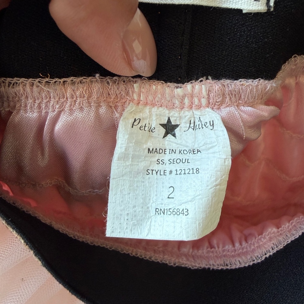 Girls Pink Layered Tulle Skirt with Gold Trim Waistband - Picture 10 of 11